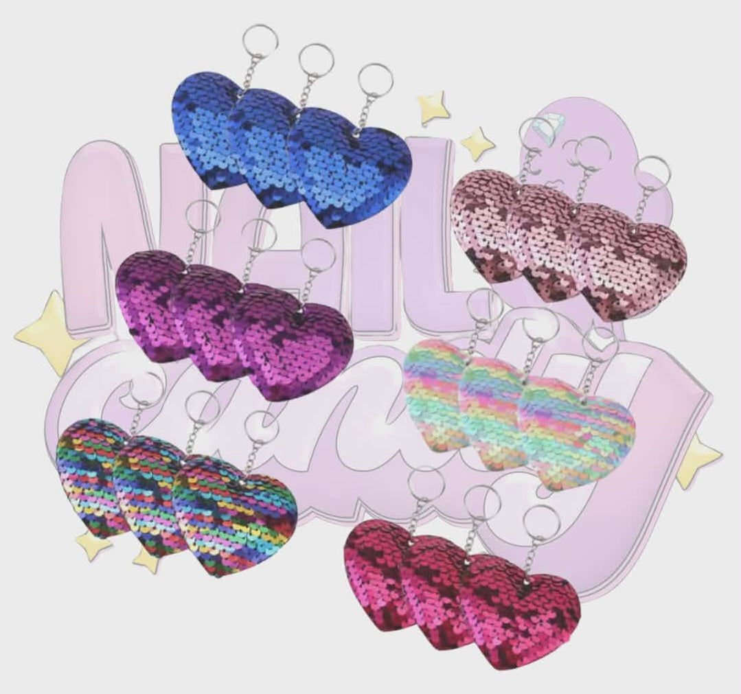 Sequin Heart Keychain♡